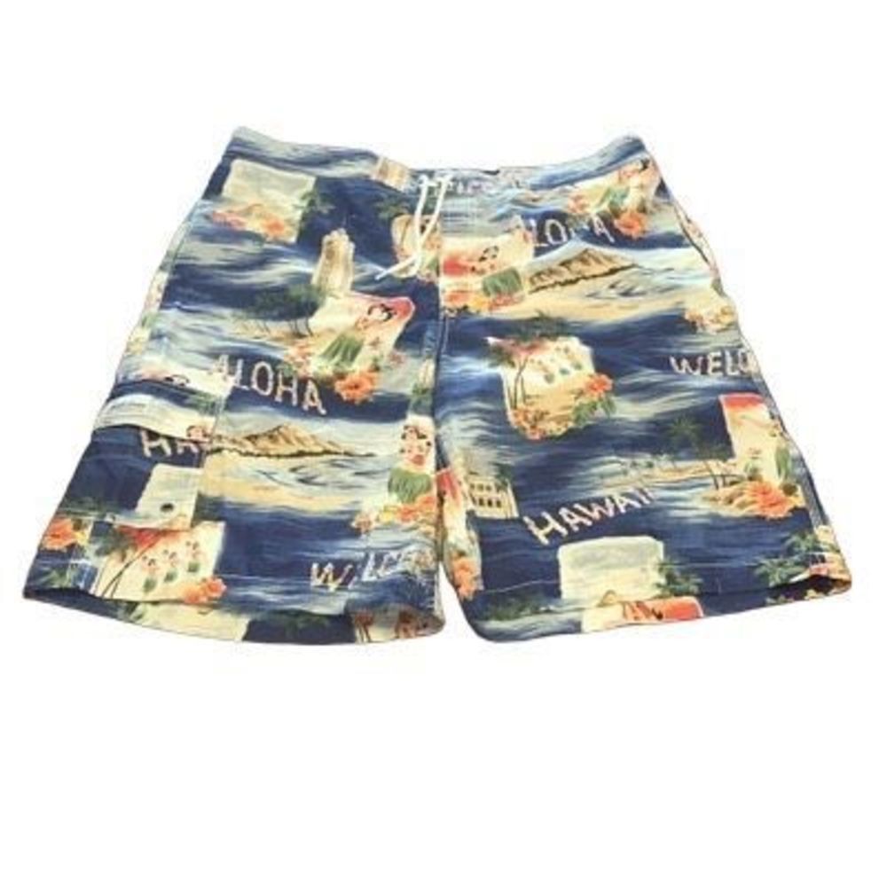 Polo Ralph Lauren XL Men’s Aloha Hawaiian Print Knee Length Swim Shorts